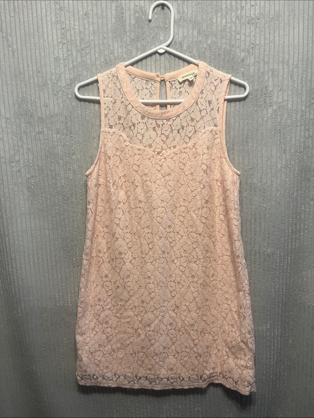 Monday Blush Lace Sleeveless Mini Dress Medium